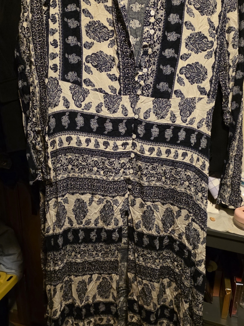 Bohemian Navy & Cream Maxi Dress